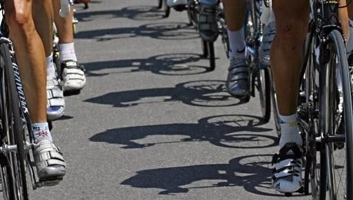 The legs of the breakaway in stage 18