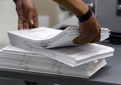 2018 midterm election ballots in Broward County, FL getting ready for recount.