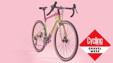 Cannondale Topstone Carbon 3 on a pink background