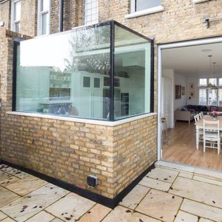 kitchen extension with glass box