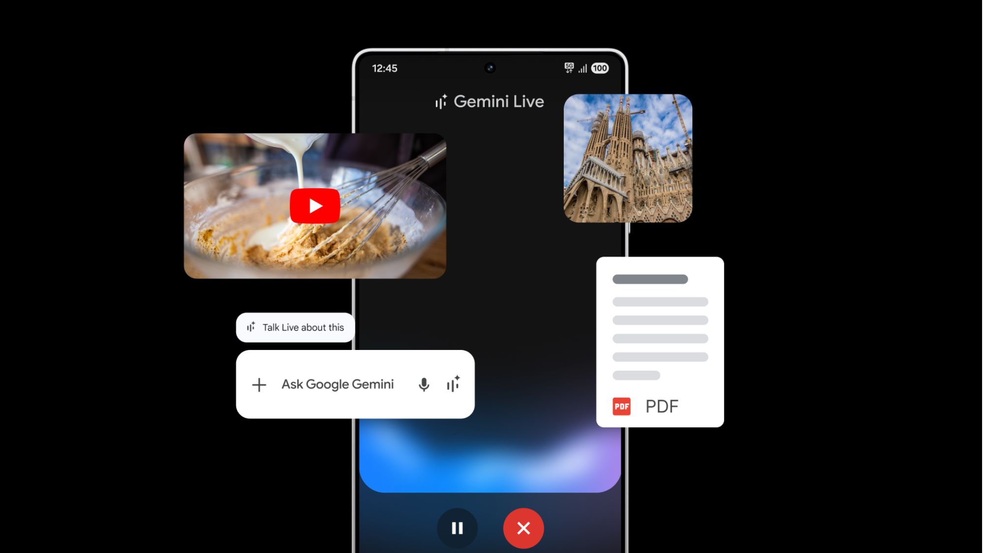 Google finally lets you share images, files, and YouTube videos to Gemini Live