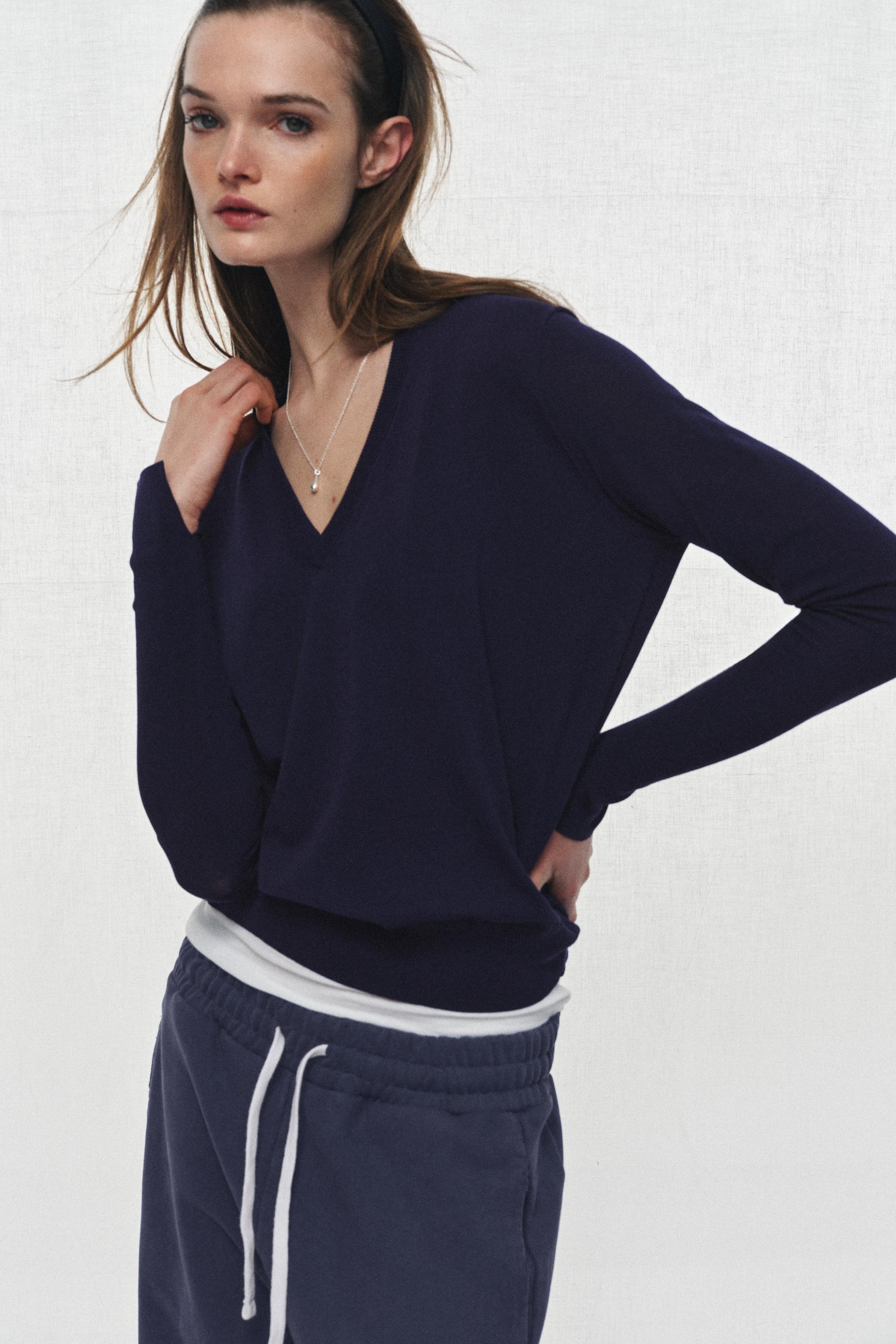 ZARA, Extrafine Knit V-Neck Jumper