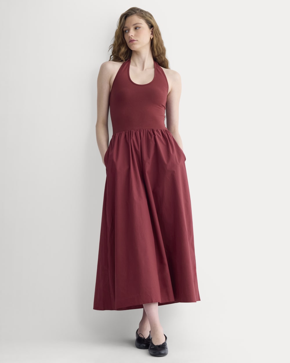 Halter Dress in Ultrasoft Cotton | Pomegranate - Xxs