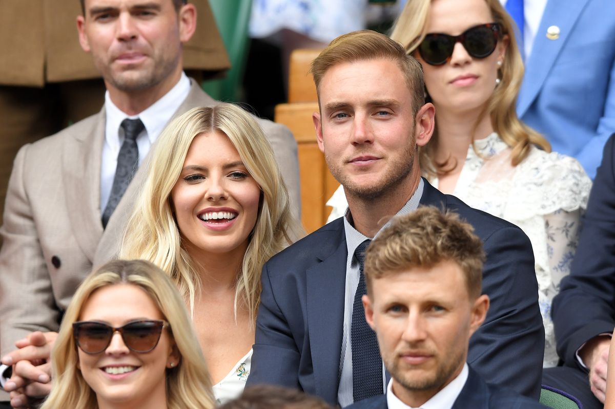 Mollie King and Stuart Broad attend day six of the Wimbledon Tennis Championships.