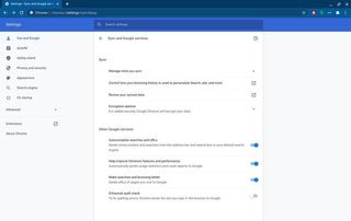 Sync settings in Google Chrome