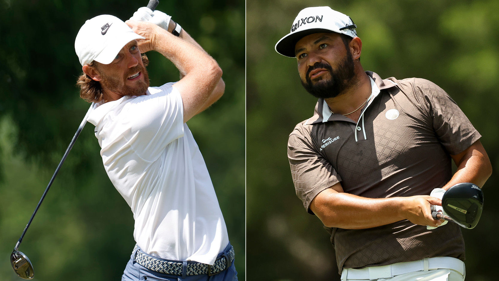 Tommy Fleetwood and JJ Spaun hit tee shots