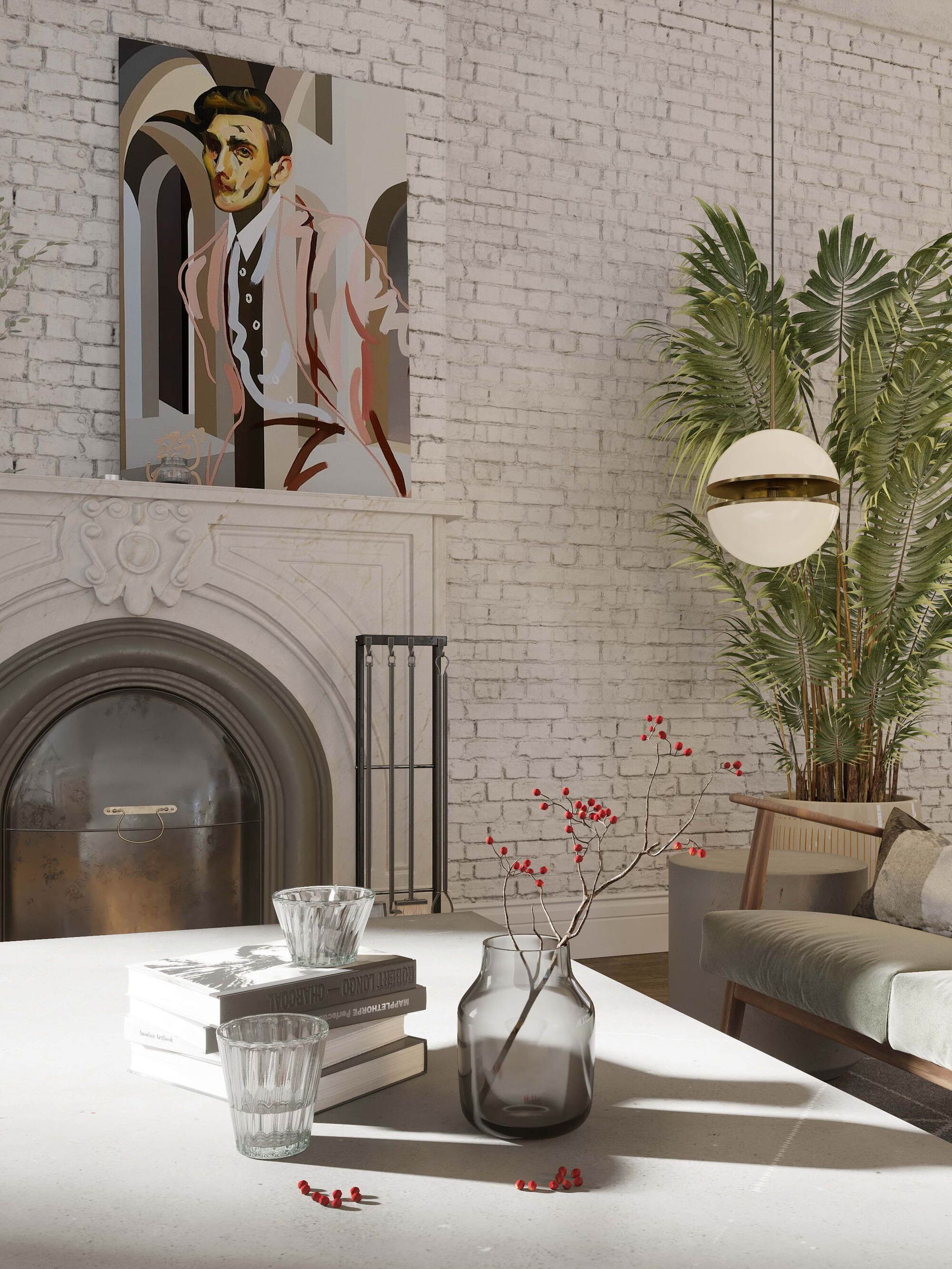 Τραπεζάκι σαλονιού με μια στοίβα βιβλία