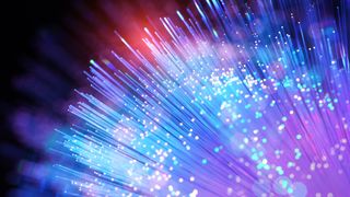 colorful optical fiber cables against black background