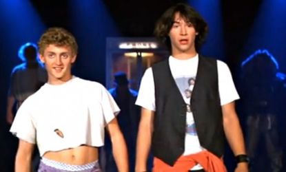 The 1989 movie "Bill & Ted's Excellent Adventure" may finally get its third installment and writers quip about the success of 50-year-old stoner rockers.