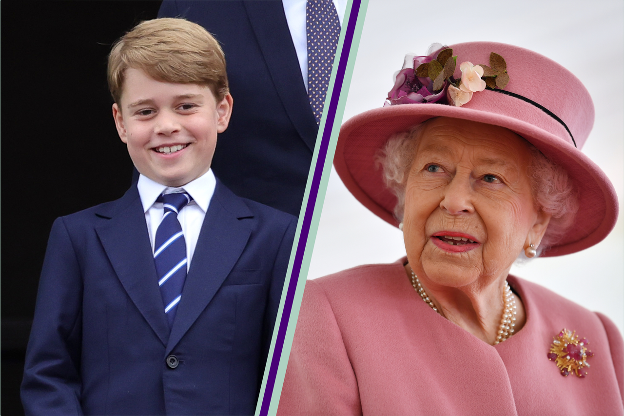 Prince George Queen Elizabeth split image