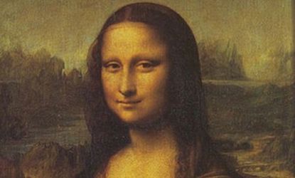 Leonardo Da Vinci signed his initials on the right pupil of "Mona Lisa."