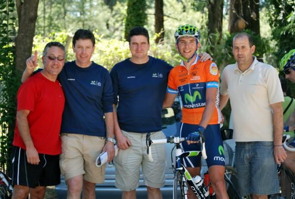 The Movistar team before their unfortunate stage