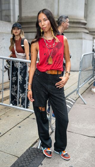 Quannah Chasinghorse attends the Prabal Gurung runway