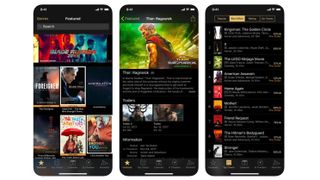 Screengrabs of the iTunes Movie Trailers app from Apple