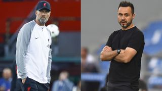 Composite image of Roberto De Zerbi and Jurgen Klopp ahead of Liverpool vs Brighton