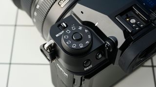 The Fujifilm GFX100S II top mode dial