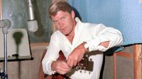 Country star Glen Campbell recorsds at the Capitol Records studios on June 1, 1967 in Los Angeles, California.