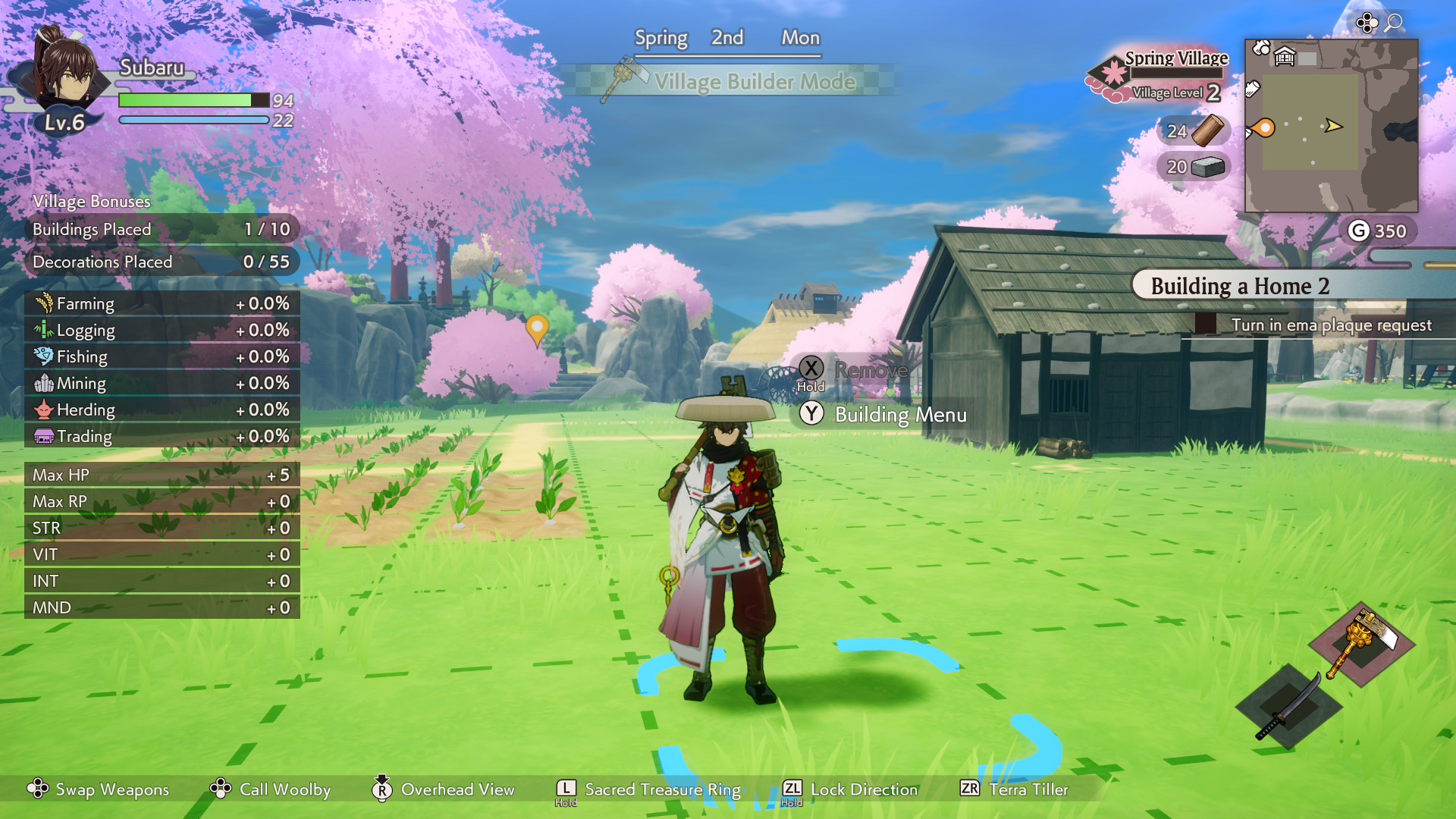 A screenshot from RPG Rune Factory: Guardians of Azuma