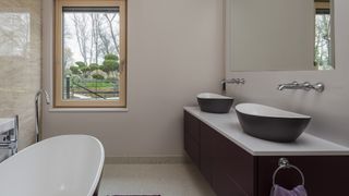 modern bathroom with drawer under sink bathroom storage