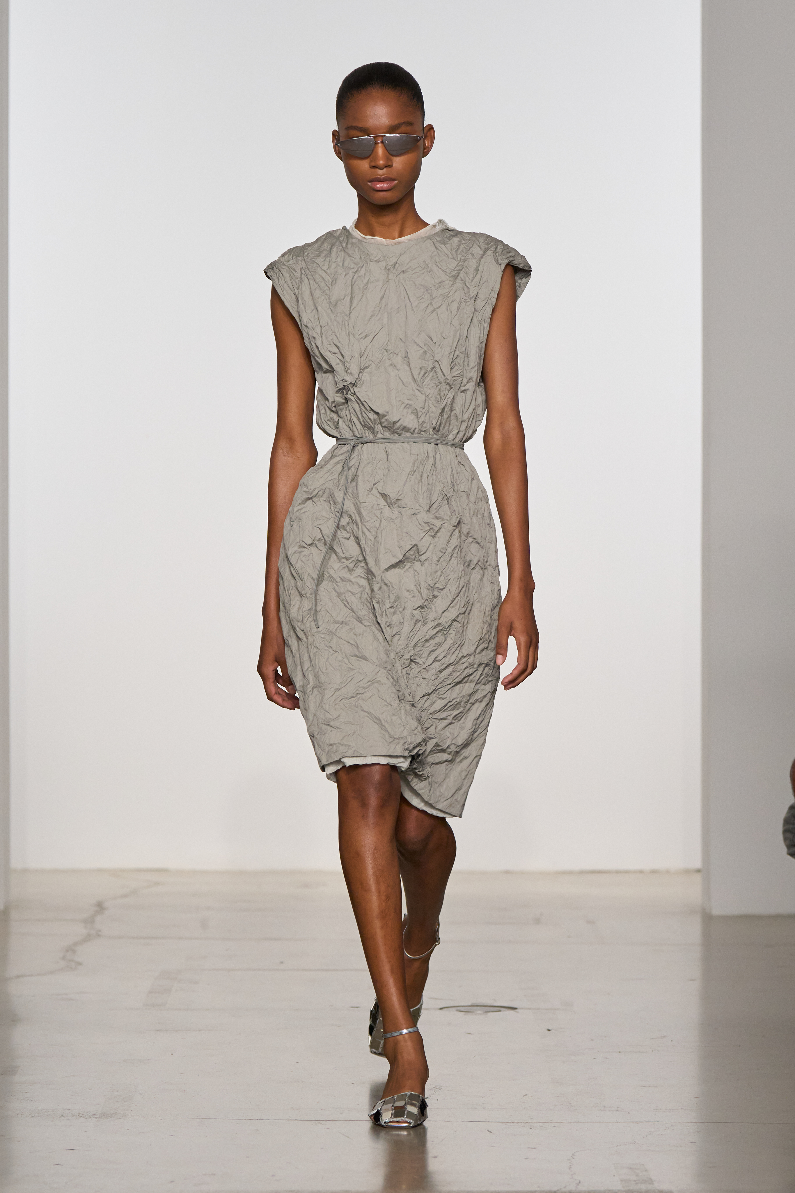 model walking the calvin klein runway.