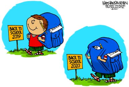 Editorial Cartoon U.S. back to school coronavirus