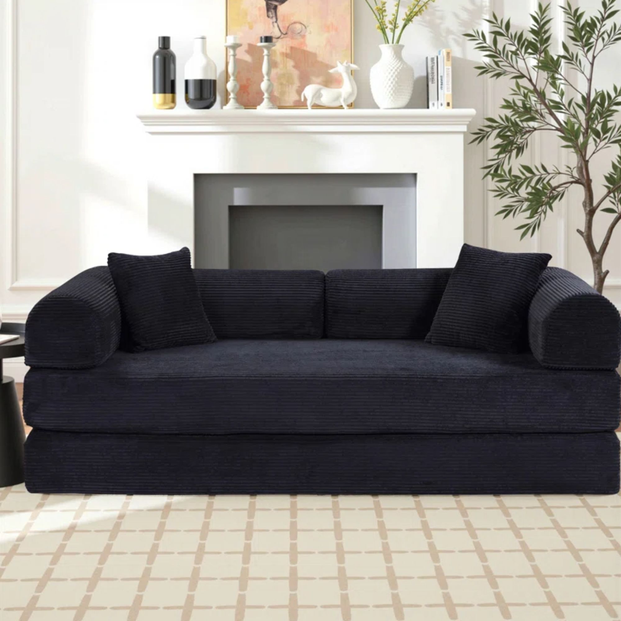 Corduroy Upholstered Sleeper Sofa