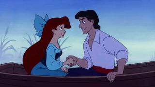 Eric and Ariel about to kiss in The Little Mermaid