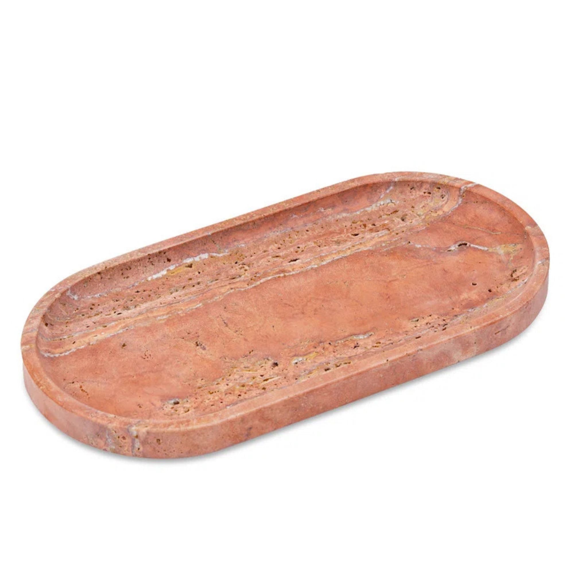 Guein Oval Natural Marble Tray By Winston Porter