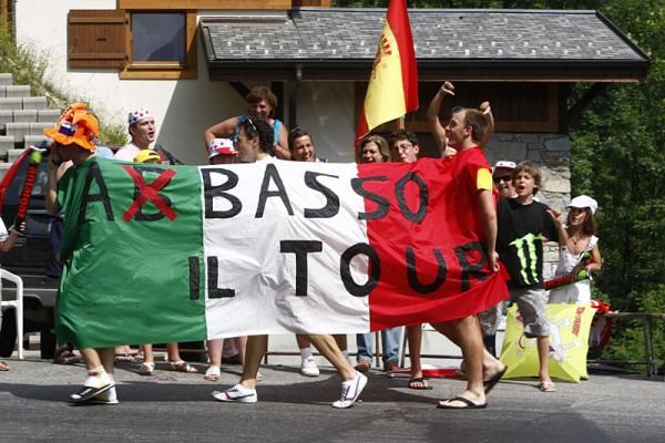 The Italian tifosi was on hand to cheer Ivan Basso.