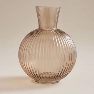 George Home Brown Glass Ribbed Romance Vase