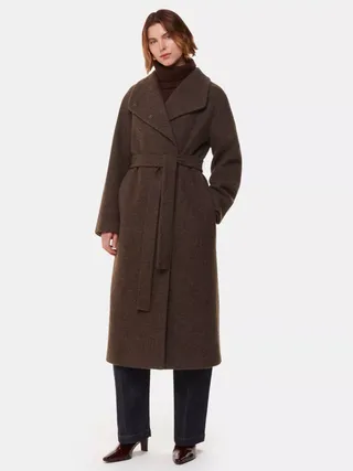 Whistles Morgan Funnel Neck Pure Wool Coat