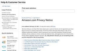 Amazon Photos' privacy notice, detailing its security measures