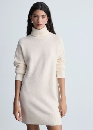 Short Turtleneck Knitted Dress - Women | Mango United Kingdom