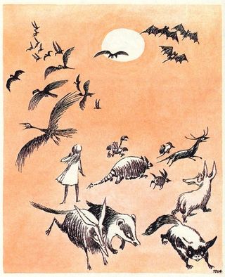 An illustration from Alice in Wonderland.