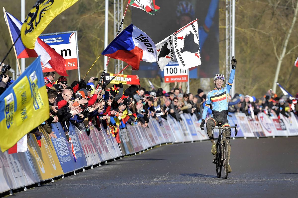 Michael Vanthourenhout (Belgium) emulates his uncle Sven by winning the under-23 cyclo-cross world title in Tabor.