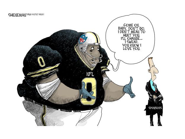 Editorial cartoon NFL violence sponsors sports | The Week