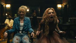 Kathryn Newton as Faith and Samara Weaving as Grace in Ready or Not 2: Here I Come