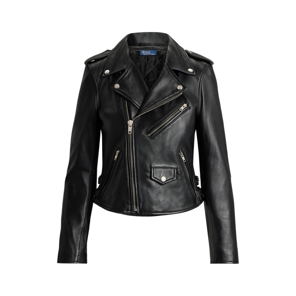 Polo ralph lauren, Sheepskin Leather Moto Jacket