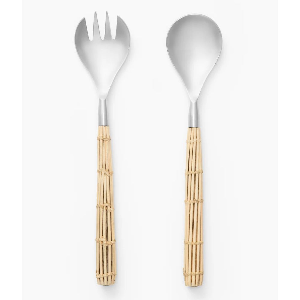 Rattan serving spoons