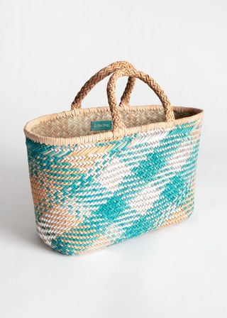 & Other Stories Braided Leather Straw Bag
