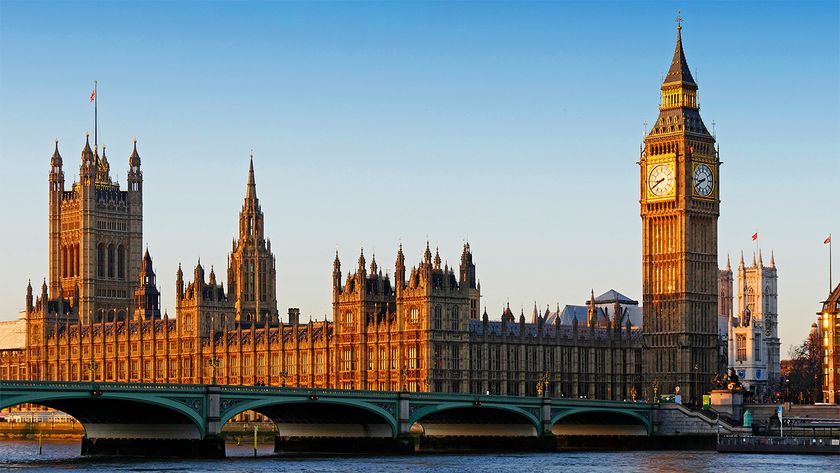 UK Palace of Westminster at dusk