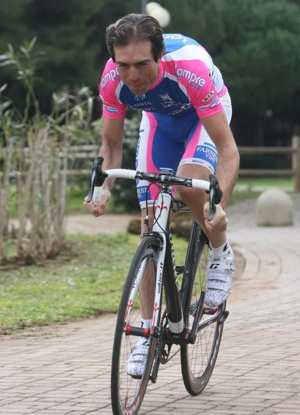 Italian Daniele Righi rides for the photographers.