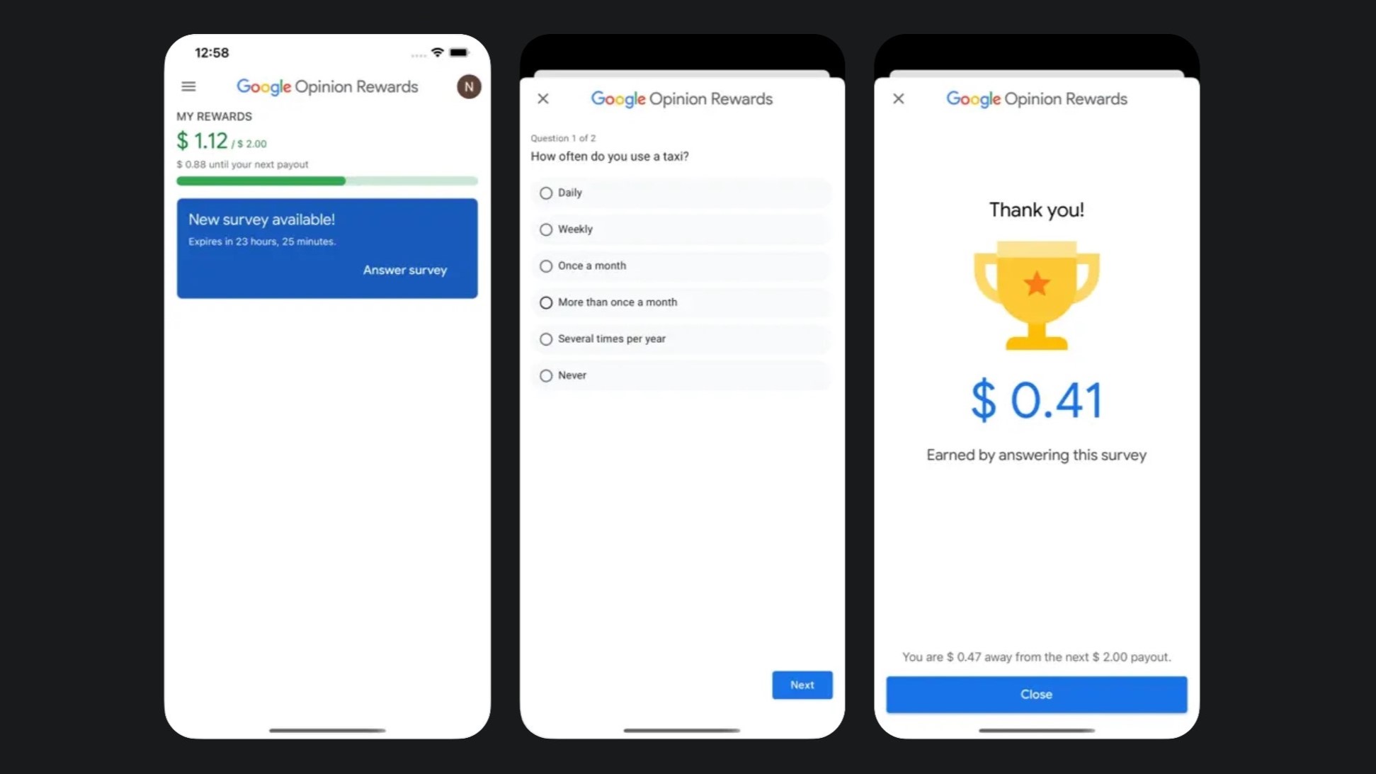 Google Opinion Rewards iOS