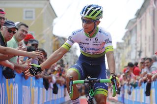 Esteban Chaves (Orica-GreenEdge) rolls to the stage 13 start line at the Giro d'Italia