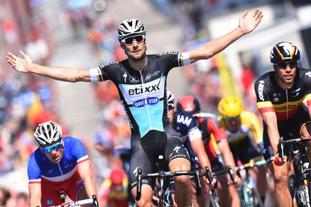 Tom Boonen takes the stage 1 win at the Blegium Tour.