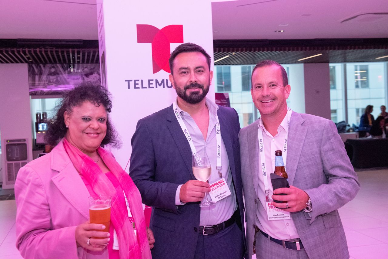 (From l.): Ana M. Ortiz, Hispanic Research and Consulting Services; Oscar Mercado, PX Sports; and Mike Fonseca, Excel Sports Management.