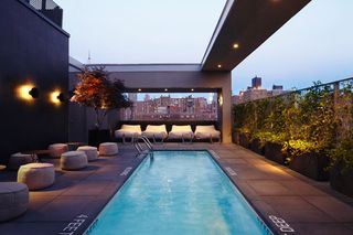 Outdoor pool with city view