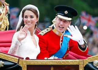 William and Kate's on their wedding day in 2011