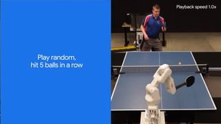 Google DeepMind AI playing table tennis