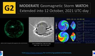 Visualizations of the Oct. 11, 2021 G2 Geomagnetic Storm